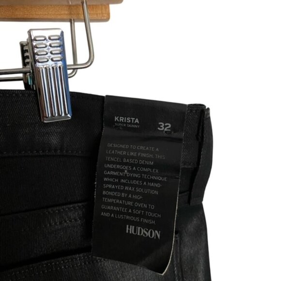 NWT Hudson Krista Super Skinny Black Coated Jeans 32 - Picture 5 of 5